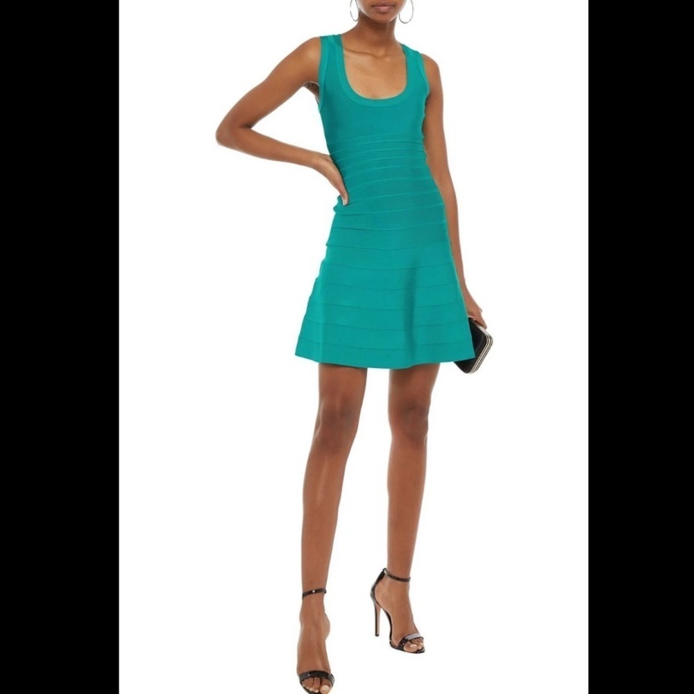HERVÉ LÉGER Flared bandage mini dress